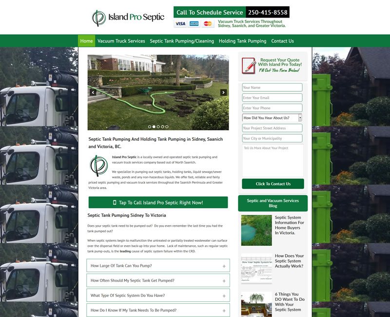 Dumpster Rental and Septic Pumping Company Website Case Study.