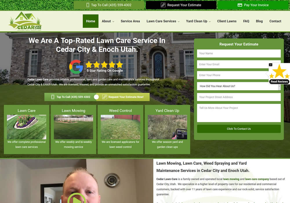 Lawn Care Company Website Design