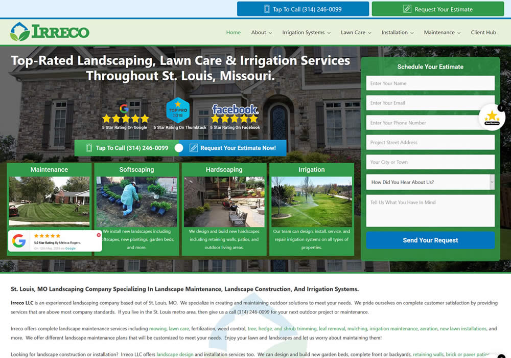 Landscaping Company Website Design