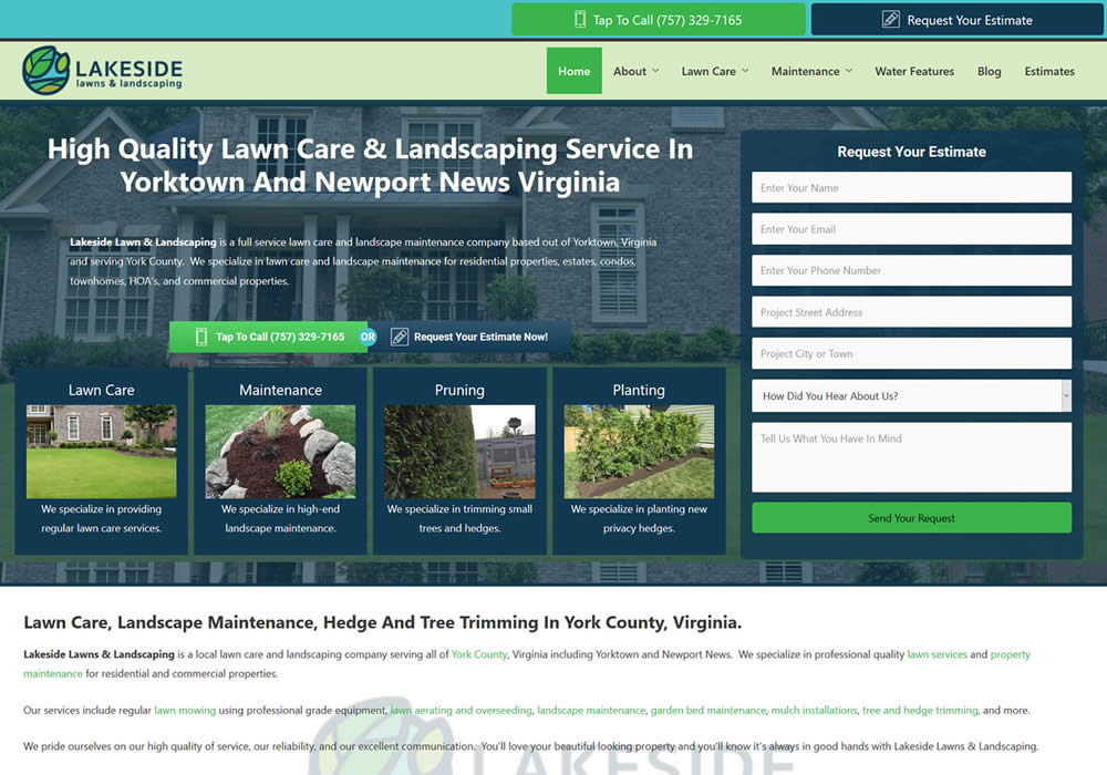 Lawn Care Company Website Design