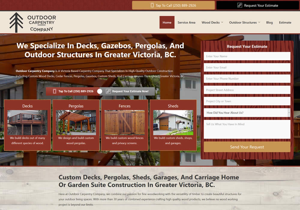 Website For Deck Building Company