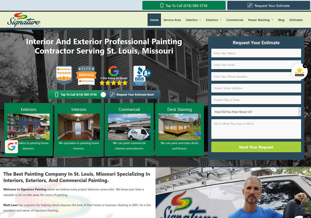 Painting Company Website Design