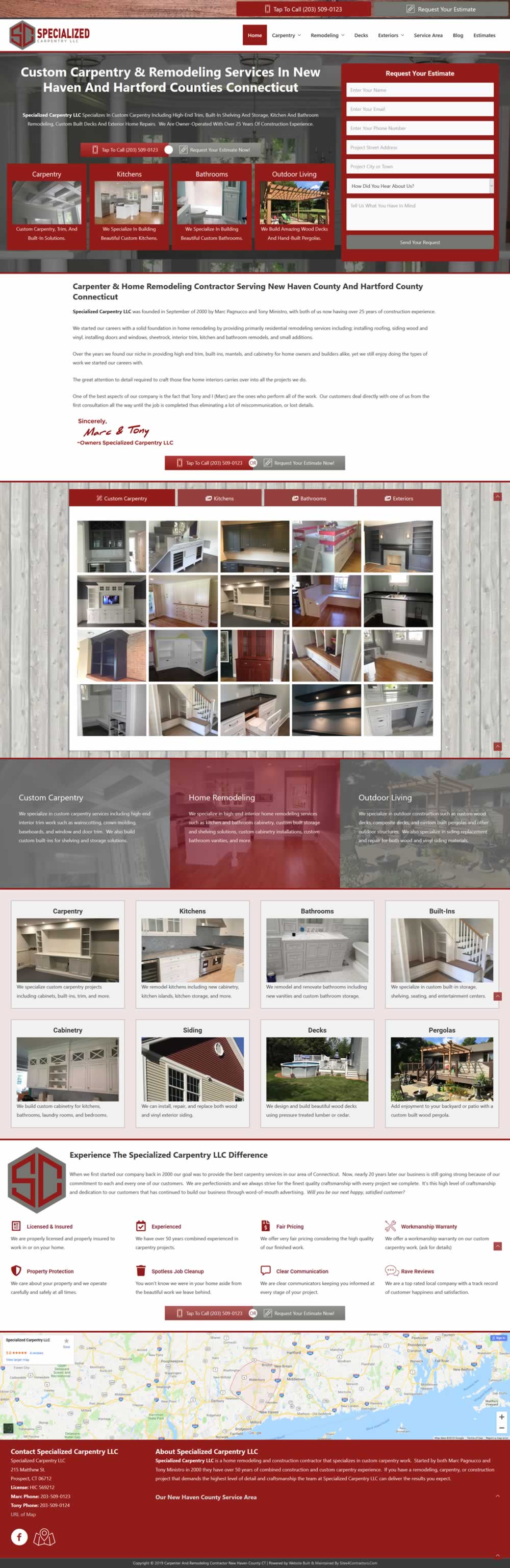 Custom Carpentry Website Design