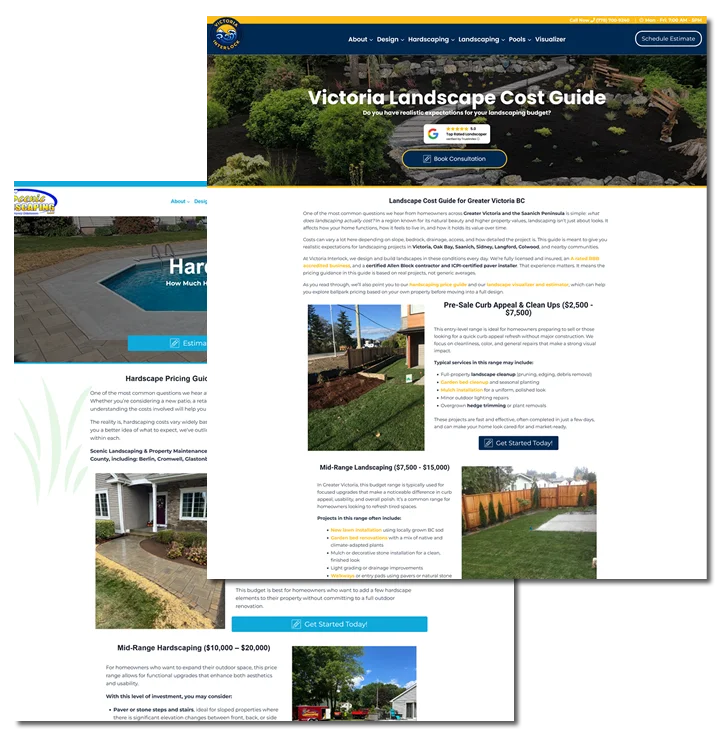 Show your landscape and hardscape pricing tiers